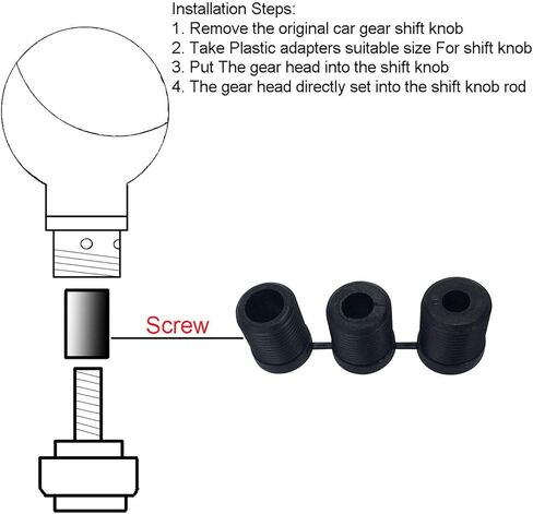 Abfer 3" Aluminum Alloy Short Shifter Knob, Metal Gear Lever Stick Shift Knob Car Shifting Head with Adapter Fit Most Manual Automatic Motor Vehicles, Multicolor in Kuwait