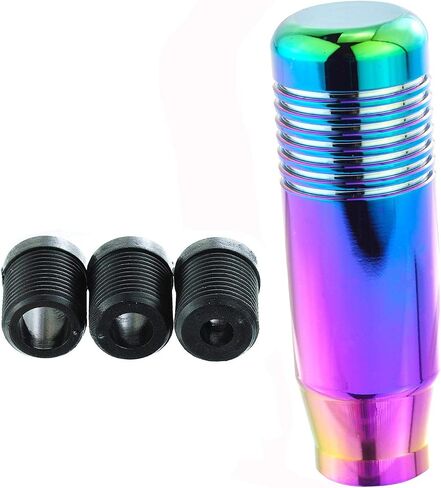 Abfer 3" Aluminum Alloy Short Shifter Knob, Metal Gear Lever Stick Shift Knob Car Shifting Head with Adapter Fit Most Manual Automatic Motor Vehicles, Multicolor in Kuwait