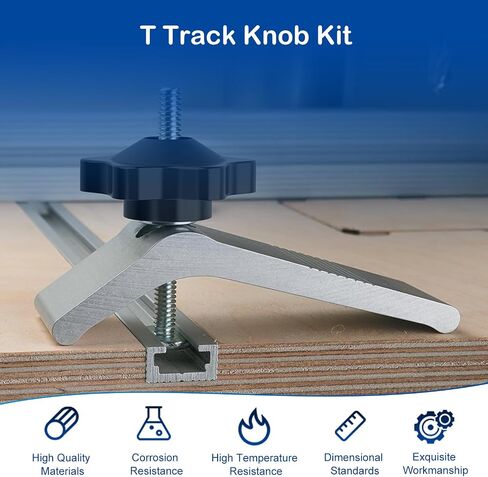 10 Sets of 1/4"-20 T Track Knob Kits, 30Pcs T-Track Bolt Knob Kits Includes Star Knob, 1/4"-20 Threaded 2-1/2" Length T-Bolt and Washers, T Track Accessories for Woodworking Jigs and Fixtures in Kuwait