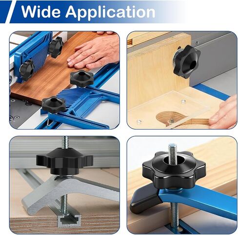 10 Sets of 1/4"-20 T Track Knob Kits, 30Pcs T-Track Bolt Knob Kits Includes Star Knob, 1/4"-20 Threaded 2-1/2" Length T-Bolt and Washers, T Track Accessories for Woodworking Jigs and Fixtures in Kuwait