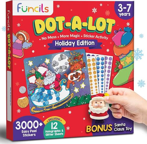 Funcils Dot Art Activity - Unicorn & Princess Sticker Kit, Toddler Art & Craft Supplies for Kids, Birthday Gifts for Boys & Girls Ages 3, 4, 5, 6, 7 Year Old - Kids Travel Toys, Airplane Must Have in Kuwait