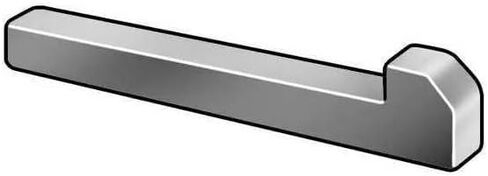 Tapered Gib Head Machine Key, Tapered Gib End, Steel, Plain, 2 in L, 1/4 in in Kuwait