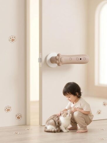 Silicone Door Handle Cover, Cute Cat Paw Design, White, 14cm x 5cm, Protective Grip Wrap in Kuwait