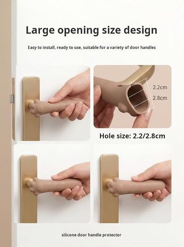 Silicone Door Handle Cover, Cute Cat Paw Design, White, 14cm x 5cm, Protective Grip Wrap in Kuwait