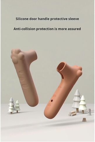 Silicone Door Handle Cover, Cute Cat Paw Design, White, 14cm x 5cm, Protective Grip Wrap in Kuwait