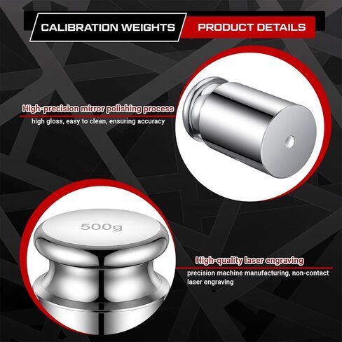 Sabary 10kg 10000g 6 Pcs M1 Precision Calibration Weight Set with 1pcs 5kg 5000g 1pcs 2kg 2000g 2pcs 1kg 1000g and 2pcs 0.5 kg 500g Steel Chrome Plating for Digital Scale and Laboratory Equipment in Saudi Arabia