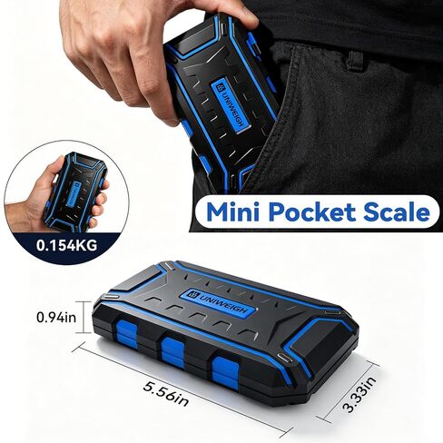 مقياس UNIWEIGH Milligram الدقة 0.001 جم/50 جم، مقياس المجوهرات الرقمي للمسحوق، الذهب، الأحجار الكريمة، إعادة التحميل، ميكروجرام، مقياس العملات المعدنية 6 وحدات، الفارغة، مقياس ملغ للجيب مع وزن كالوري in Kuwait
