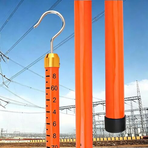 Telescoping Measuring Rod,High Voltage Measuring Pole,Insulated Resin,with Hook and Bag,for Accurate Measurements(6m/19.7ft) in Kuwait