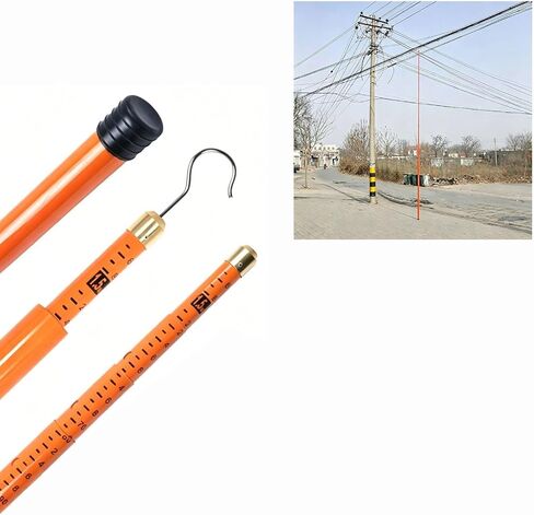 Telescopic Measuring Rod Stick,Height Pole Measuring Stick,for Live Power Lines and Construction Height Measuring Stick Lineman(10m/32.8ft) in Kuwait