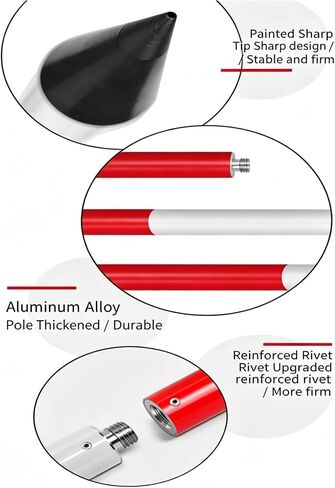 Aluminum Alloy Prism Pole - 2m Universal Surveying Grade Rod for Total Station, Land & Road Work, Durable & Lightweight Equipment for Accurate Measurements in Kuwait