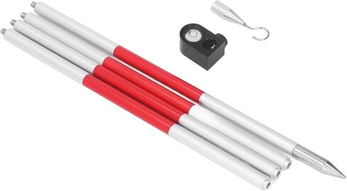 4 Section Prism Pole Aluminum Alloy Surveying Prism Rod with Level Bubble and Thickened Design for Total Station and Ground Measurement in Kuwait