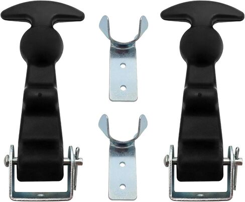 QWORK 2Packs 4.7 inch T-Handle Draw Latches with Brackets, Rubber Flexible Hood Catch t-Handle Hasp, for Tool Box, Hood, Vehicle Engine in Kuwait