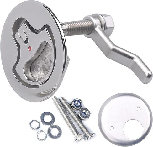 MX Boat Cam Latch Marine Hatch Flush Pull Handle 316 Stainless Steel | 1PCS, With Fasteners and Back Plate in Kuwait