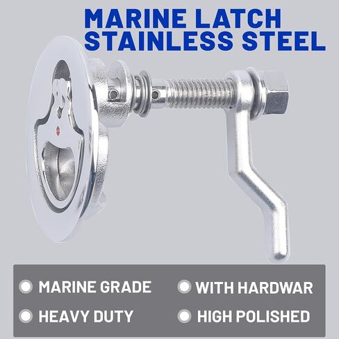 MX Boat Cam Latch Marine Hatch Flush Pull Handle 316 Stainless Steel | 1PCS, With Fasteners and Back Plate in Kuwait