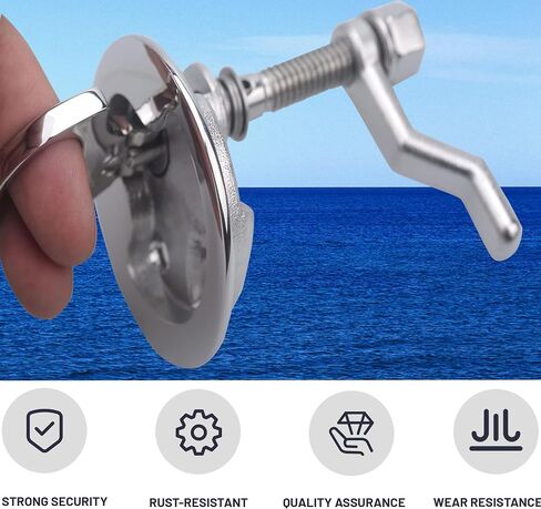 MX Boat Cam Latch Marine Hatch Flush Pull Handle 316 Stainless Steel | 1PCS, With Fasteners and Back Plate in Kuwait