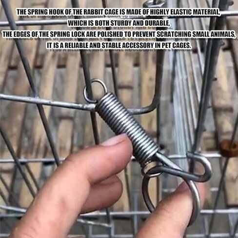 Cage Door Spring Hooks,20Pcs Spring Hooks for Rabbit Cage,Cages Latch Hook for Fixing Rabbit, Bunny, Dog, Cat, Parrot, Guinea Pig, Birds Doors in Kuwait