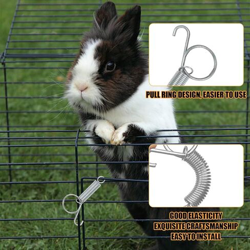 Cage Door Spring Hooks,20Pcs Spring Hooks for Rabbit Cage,Cages Latch Hook for Fixing Rabbit, Bunny, Dog, Cat, Parrot, Guinea Pig, Birds Doors in Kuwait