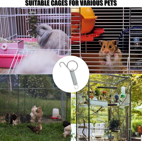 Cage Door Spring Hooks,20Pcs Spring Hooks for Rabbit Cage,Cages Latch Hook for Fixing Rabbit, Bunny, Dog, Cat, Parrot, Guinea Pig, Birds Doors in Kuwait