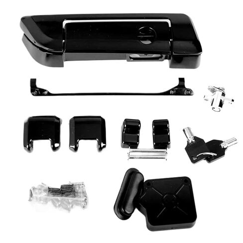 Gloss Black Hinges and Latch Kit and Tour Pack Lid Tether Compatible with Touring Road King Road 2014 Later with Tour Pak in Kuwait