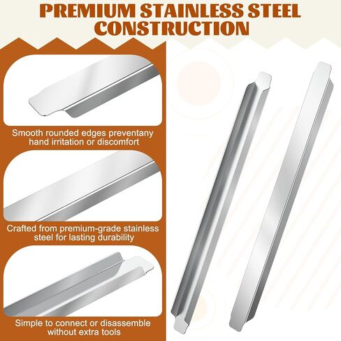 6Pcs 12 Inch Pan Dividers Bar Table Adapter Stainless Steel Adaptor Steam Table Dividers Fits Full or Fractional Size Pans for Hotel Pan Configuration Commercial Kitchen Use Sliver in Kuwait