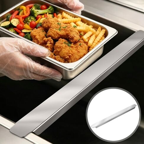 6Pcs 12 Inch Pan Dividers Bar Table Adapter Stainless Steel Adaptor Steam Table Dividers Fits Full or Fractional Size Pans for Hotel Pan Configuration Commercial Kitchen Use Sliver in Kuwait