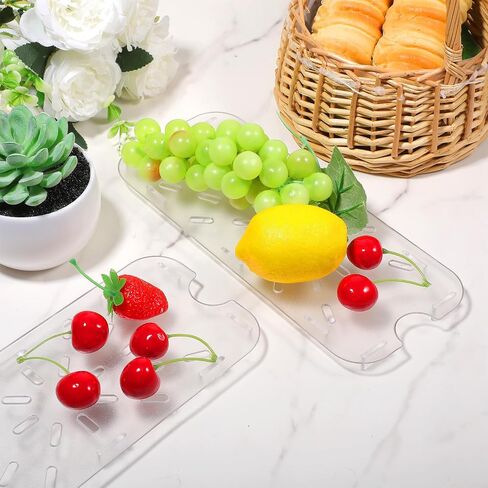 12 PCS Clear Plastic Drain Pan Grate for 1/3 Size Food Pan - Acrylic Drying Rack, Vegetable Tray for Kitchen Sink, Dishwasher Safe, Restaurant & Hotel Use in Kuwait