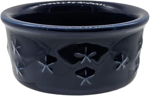 Longaberger Half Pint Crock, Navy Blue, Ceramic, Star Embossed Detail, Proudly American in Kuwait