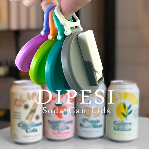 ORIGINAL CREATOR - DIPESI 2 Color Soda Can Lids with Straw- Set of 2, Reusable pop can lids for Canned,BPA-Free Can Covers for Soda, Leak-Proof Design(Purple & Green) in Kuwait