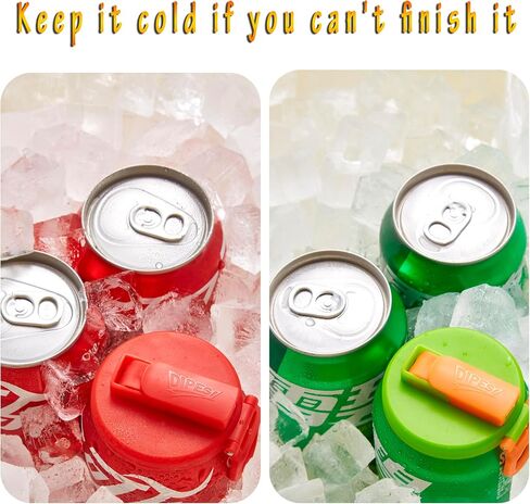 ORIGINAL CREATOR - DIPESI 2 Color Soda Can Lids with Straw- Set of 2, Reusable pop can lids for Canned,BPA-Free Can Covers for Soda, Leak-Proof Design(Purple & Green) in Kuwait