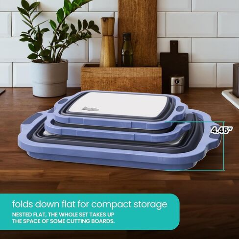 Collapsible BBQ Prep Tub with Lids and Drain Spouts, 3 Pack Portable Meat Marinating and Grilling Trays, Cutting Board Food Storage Containers for Outdoor Cooking, Camping, Tailgating and Kitchen Prep in Saudi Arabia