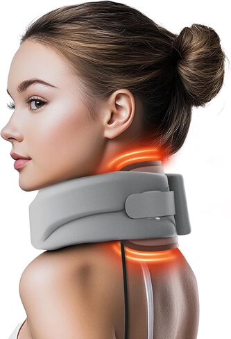 Heated Neck Brace Cervical Collar - Neck Support Brace with Heating Pad, Soft Foam Wraps Keep Vertebrae Stable and Aligned for Relief of Cervical Spine Pressure for Women & Men Black (Small Size) in Kuwait