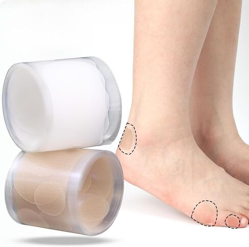 2 Rolls Anti-wear Foot Patches Sample Women Men Invisible Gel Heel Protector Foot Care Adhesive Patch Stickers Cushion (2 Rolls-Skin Color+Clear) in Kuwait