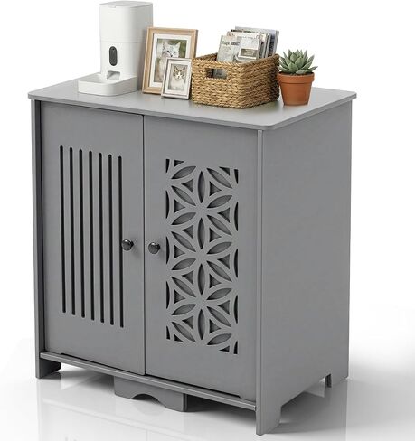 Outdoor Storage Cabinet, PVC Patio Storage Cabinet with Shelf for Patio, Backyard, Balcony, Multi-Purpose for Daily Tools(Gray) in Kuwait