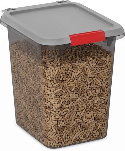 Mighty Tuff 20 lb Pellet Storage Container, Airtight Storage Bin with Locking Latch, Durable Plastic Container with Lid for Dry Pellet Storage, Kitchen Pantry Organization in Kuwait