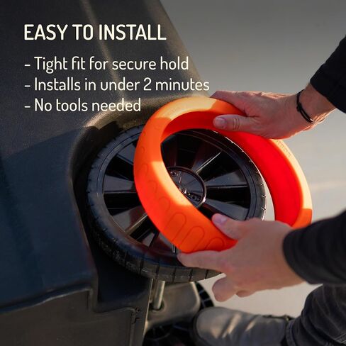 Good Neighbor Wheels – Make Trash Can Day Silent, The Original Quiet Wheel Covers, Soft & Durable, Set of 2 Wheel Covers (for One Trash Can) in Kuwait