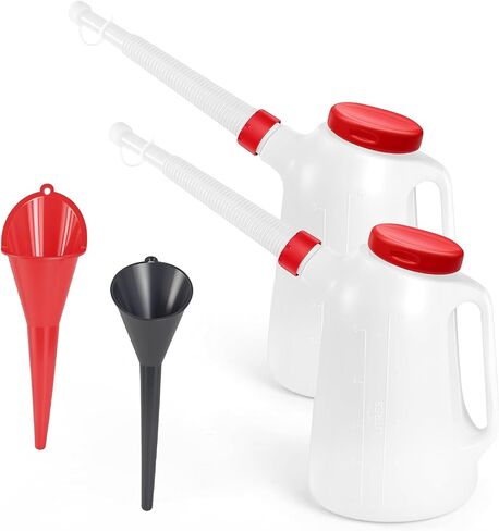 2 Pack 5L Automotive Fluid Jug with Separators Retractable Spouts for Motor Oil Change Automotive Home Garage,Professional Auto Repair,DIY Car Oil Change in Kuwait