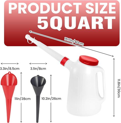 2 Pack 5L Automotive Fluid Jug with Separators Retractable Spouts for Motor Oil Change Automotive Home Garage,Professional Auto Repair,DIY Car Oil Change in Kuwait