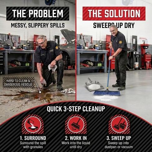 Fast-Acting Universal Spill Absorbent Granules, 4 lbs – Oil, Fuel, Grease, Solvent & Chemical Cleanup, Sweeps Up Dry, No Residue in Kuwait