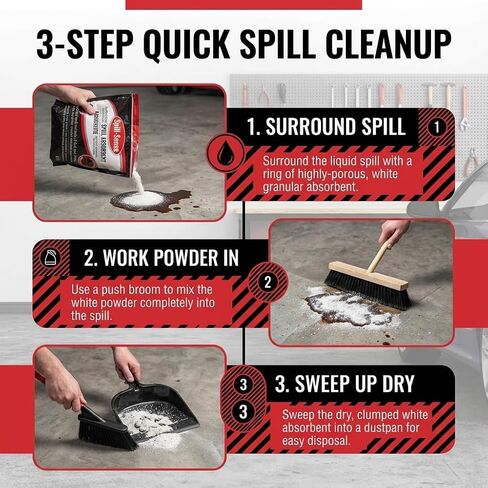 Fast-Acting Universal Spill Absorbent Granules, 4 lbs – Oil, Fuel, Grease, Solvent & Chemical Cleanup, Sweeps Up Dry, No Residue in Kuwait