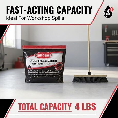 Fast-Acting Universal Spill Absorbent Granules, 4 lbs – Oil, Fuel, Grease, Solvent & Chemical Cleanup, Sweeps Up Dry, No Residue in Kuwait