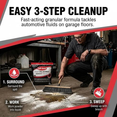 Fast-Acting Universal Spill Absorbent Granules, 4 lbs – Oil, Fuel, Grease, Solvent & Chemical Cleanup, Sweeps Up Dry, No Residue in Kuwait
