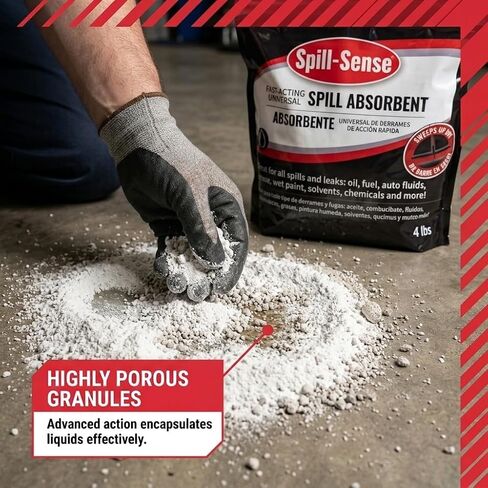 Fast-Acting Universal Spill Absorbent Granules, 4 lbs – Oil, Fuel, Grease, Solvent & Chemical Cleanup, Sweeps Up Dry, No Residue in Kuwait