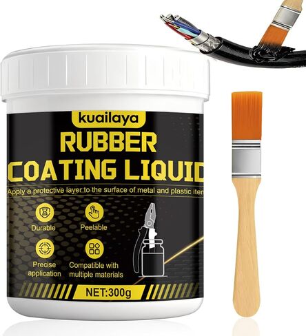 Rubber Dip for Tools, Liquid Rubber Dip Tool Handle Dip Coating Effective Protection Slip Resistance Waterproof and Insulating Easy to Peel for Tool Protection Creative DIY, Black 300g in Saudi Arabia