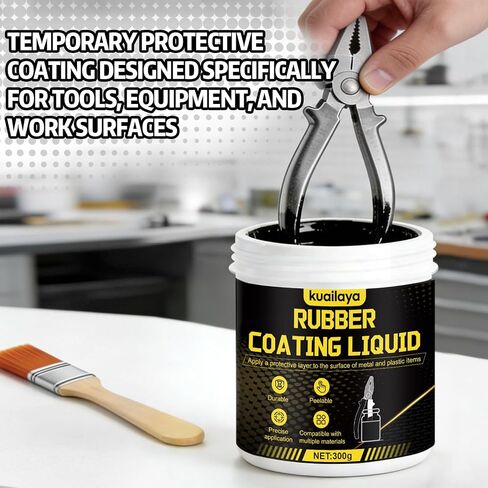 Rubber Dip for Tools, Liquid Rubber Dip Tool Handle Dip Coating Effective Protection Slip Resistance Waterproof and Insulating Easy to Peel for Tool Protection Creative DIY, Black 300g in Saudi Arabia