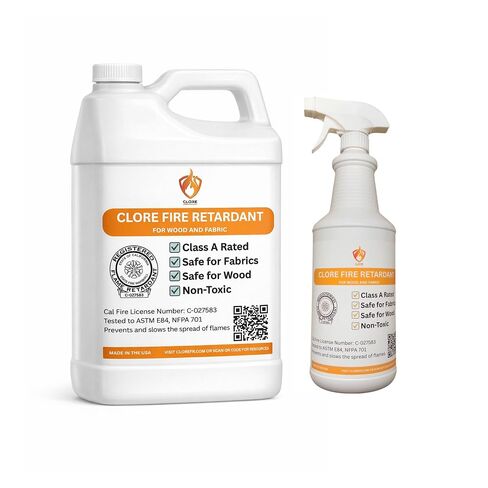 Clore Fabric & Wood Fire Retardant Spray – Class A Flame Resistant Treatment, NFPA 701 & ASTM E84, Non-Toxic Fireproofing Spray for Drapes, Lumber, Décor (Spray Bottle) in Saudi Arabia