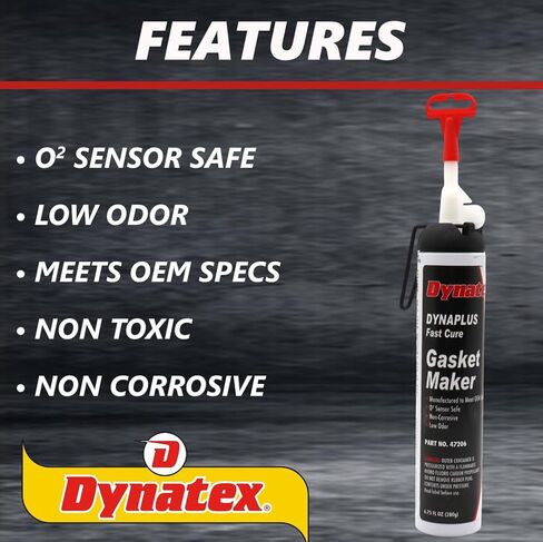 علبة Dynatex DynaPlus Fast Cure Gasket سعة 6.75 أونصة سائلة - علاج سريع، آمن للاستشعار، غير قابل للتآكل، رائحة منخفضة، تصل إلى 500 درجة فهرنهايت، صنع في الولايات المتحدة الأمريكية (عبوتان) in Kuwait