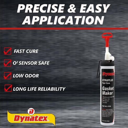 علبة Dynatex DynaPlus Fast Cure Gasket سعة 6.75 أونصة سائلة - علاج سريع، آمن للاستشعار، غير قابل للتآكل، رائحة منخفضة، تصل إلى 500 درجة فهرنهايت، صنع في الولايات المتحدة الأمريكية (عبوتان) in Kuwait