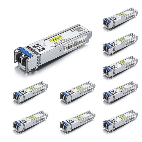 10Gtek 1.25G SFP Transceiver 1000Base-LX, 1310nm SMF SingleMode Fiber Optic Module, up to 10 km, for Cisco GLC-LH-SMD, Meraki MA-SFP-1GB-LX10, Ubiquiti UniFi, Fortinet, Mikrotik, TP-Link TL-SM311LS in Kuwait