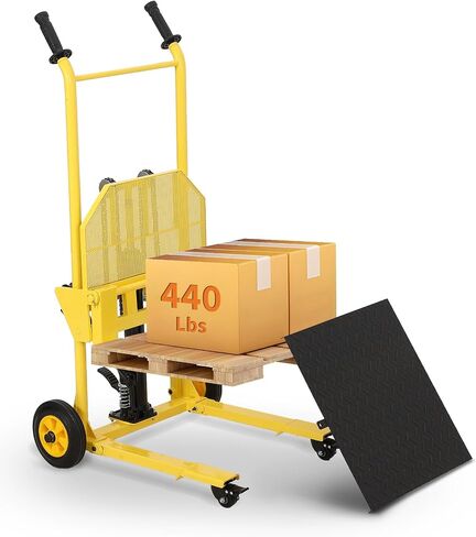 Hydraulic Material Lift, Heavy Duty 440lbs Capacity Pallet Truck Dolly, Lift Table,Fork Lift, 36" Max Lift Winch Stacker,Multifunctional Hydraulic Hand Truck with Steel Platform Board,Adjustable Forks in Saudi Arabia