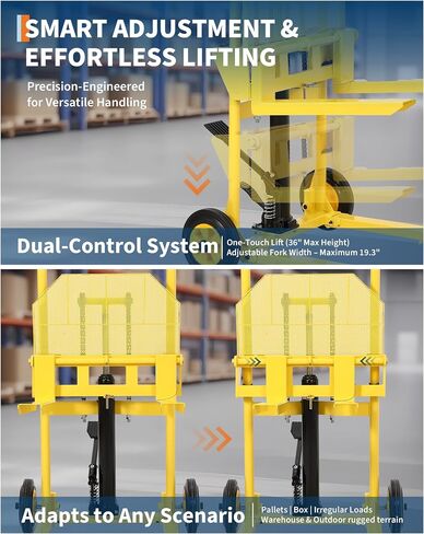Hydraulic Material Lift, Heavy Duty 440lbs Capacity Pallet Truck Dolly, Lift Table,Fork Lift, 36" Max Lift Winch Stacker,Multifunctional Hydraulic Hand Truck with Steel Platform Board,Adjustable Forks in Saudi Arabia